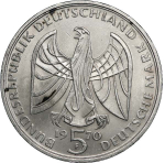 Germany, 5 Mark 1970 – 200th Anniversary of Beethoven’s Birth (Stuttgart Mint - "F" Mark), AU