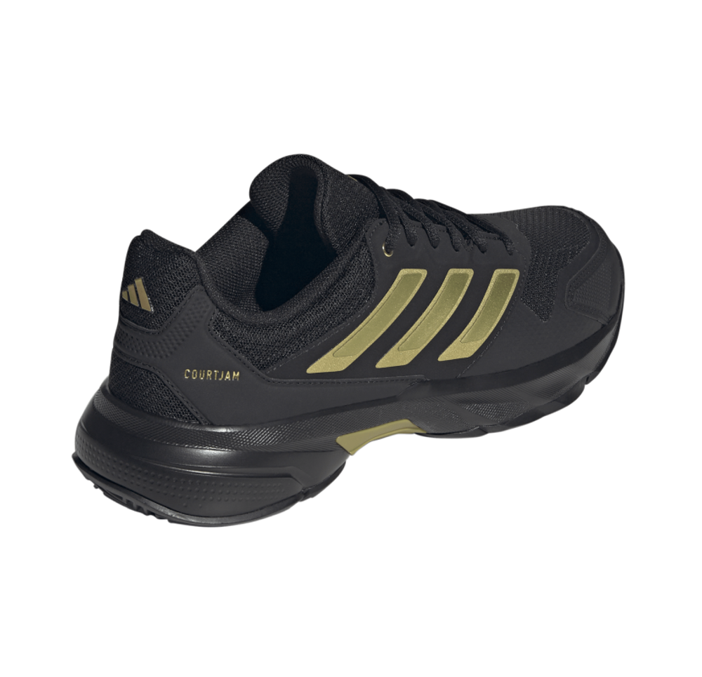 Мужские кроссовки теннисные Adidas CourtJam Control 3 - core black/gold metallic/core black
