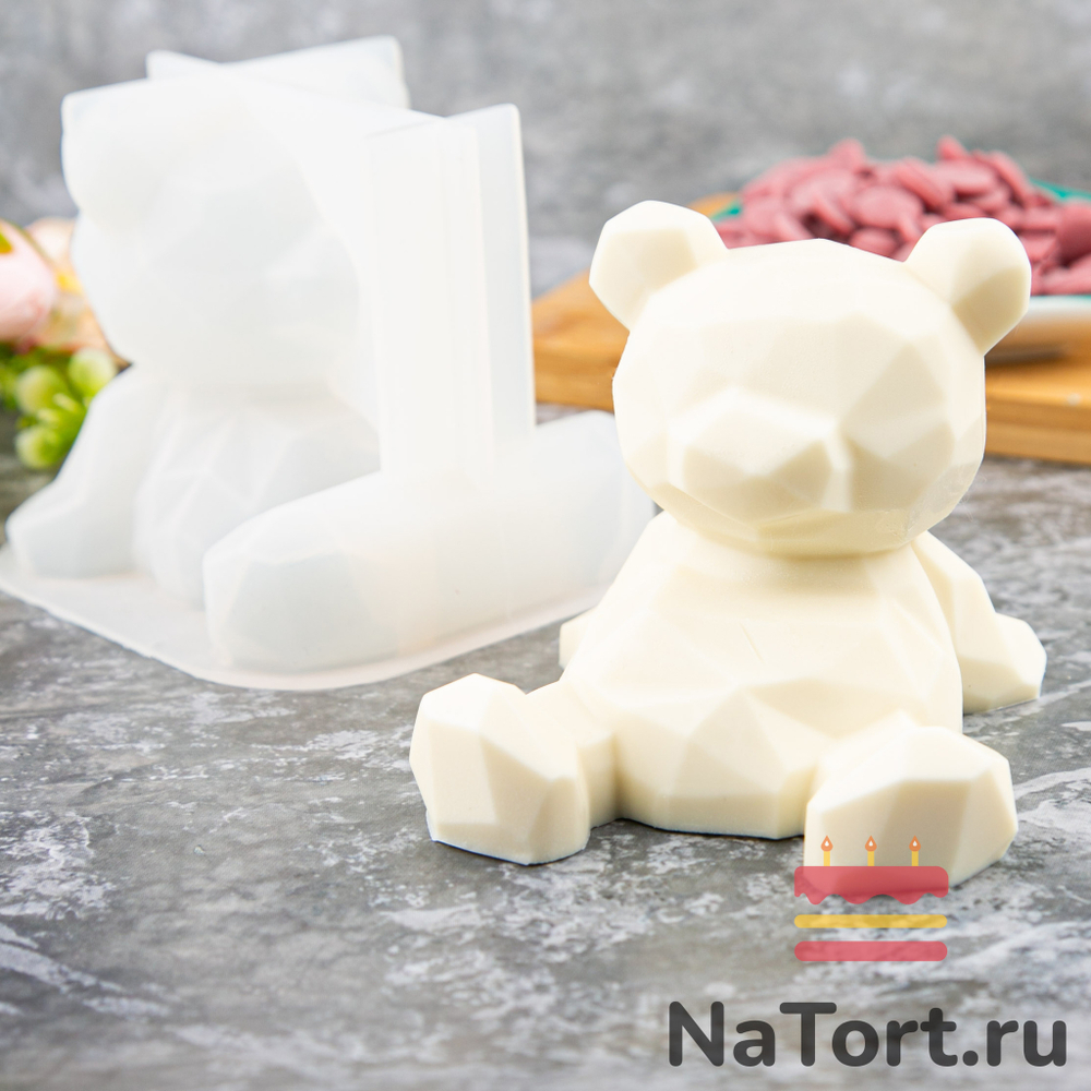 Силиконовый молд 3D «Геометрический мишка Большой»