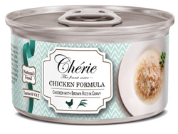 Pettric Cherie Консервы для кошек Рубленная Курица с бурым рисом в подливе, 80гр