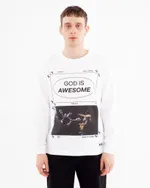 Лонгслив Artem x Kuzma God is awesome белый