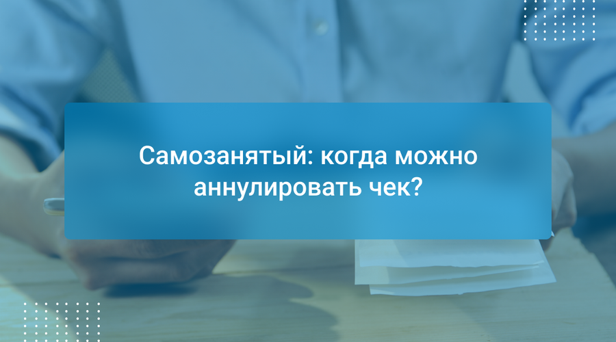 Самозанятый: когда можно аннулировать чек?