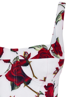 Сарафан корсажный миди с цветочным принтом