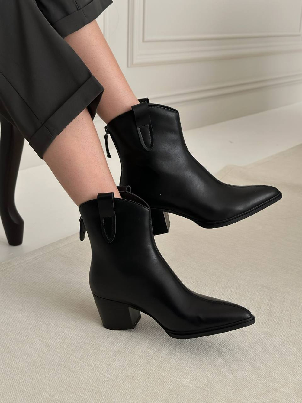 Ботильоны из натуральной кожи