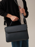 Мужская кожаная сумка Levi DBR 7115 насыщенный синий