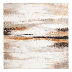 Панно декоративное с ручной росписью By Feel, 80х80 см, бежевое