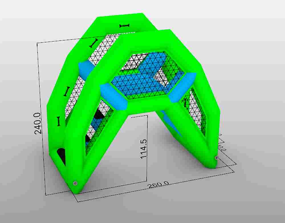 Надувная мини-лестница для бассейна из ПВХ, зелёный, 2,6*1,4*2,4 м