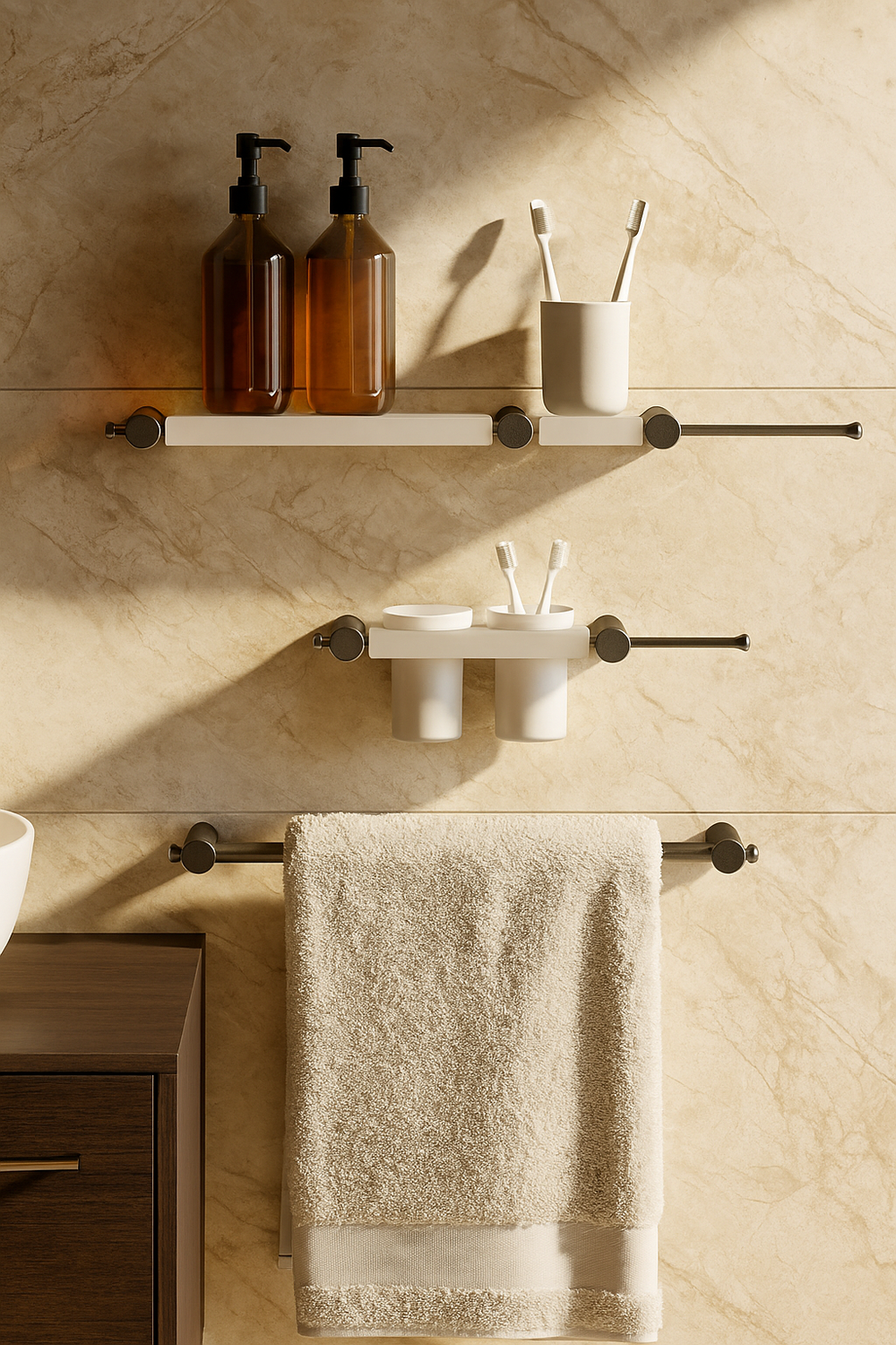 Набор STWORKI Стокгольм S36388GBW трансформер, вороненая сталь, полки белые