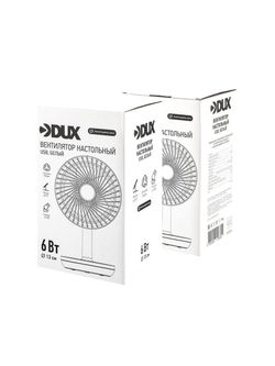 Вентилятор настольный 6Вт USB бел. DUX 60-0214
