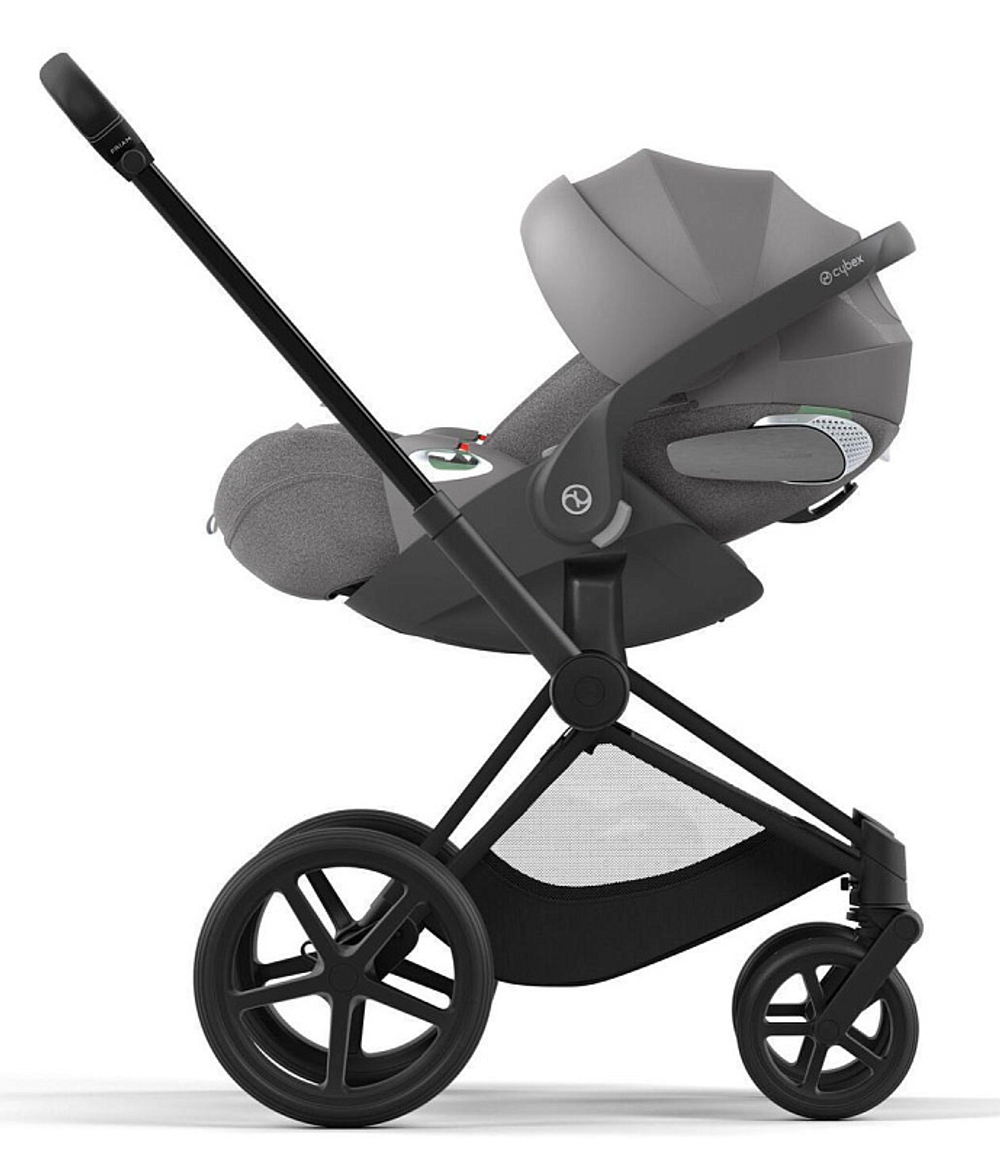Коляска 3 в 1 Cybex Priam IV Matt Black complete и автокресло Cloud T i-Size Mirage Grey Plus Off White