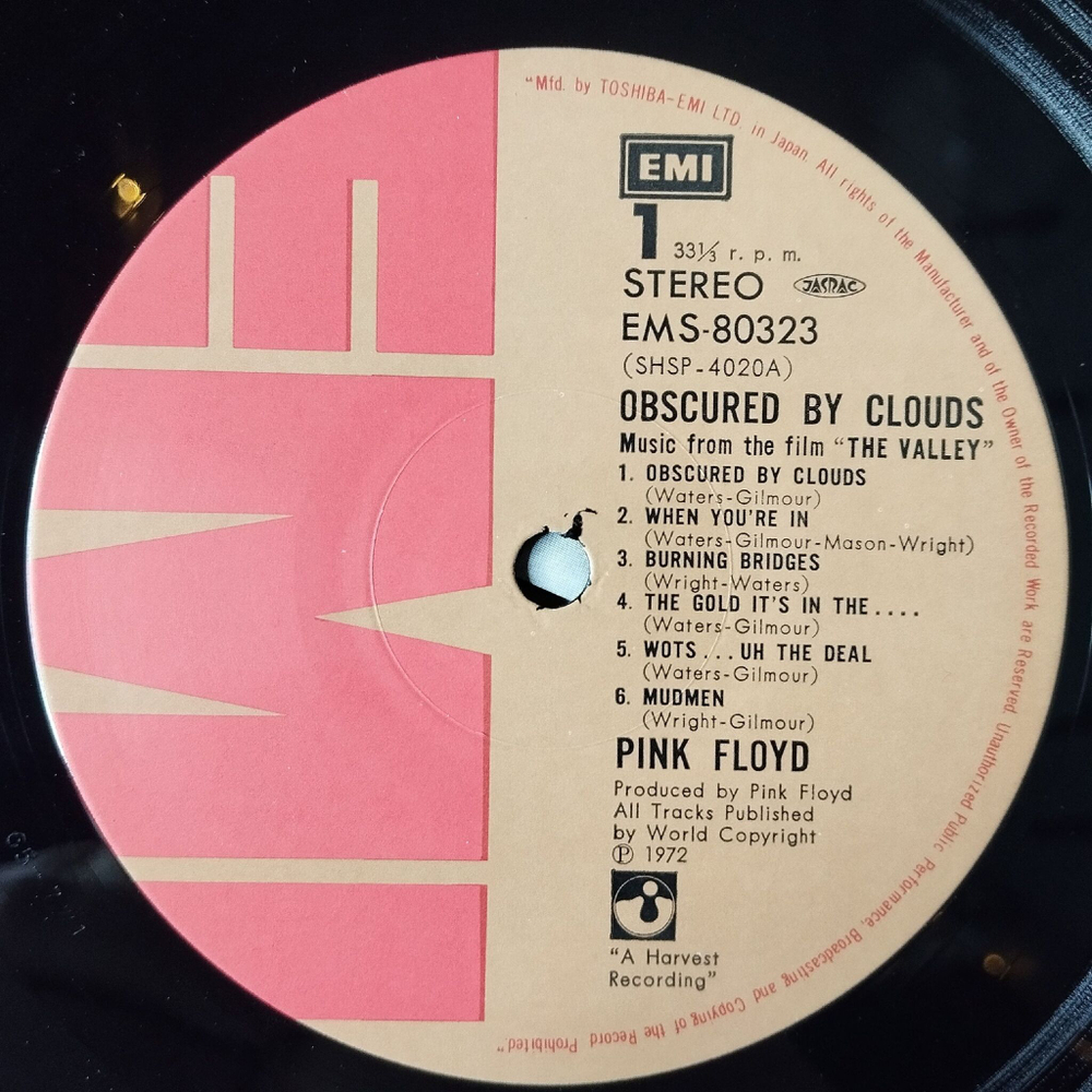 Винтажная виниловая пластинка LP Pink Floyd Obscured By Clouds (Japan 1974) (Obi) Mudmen