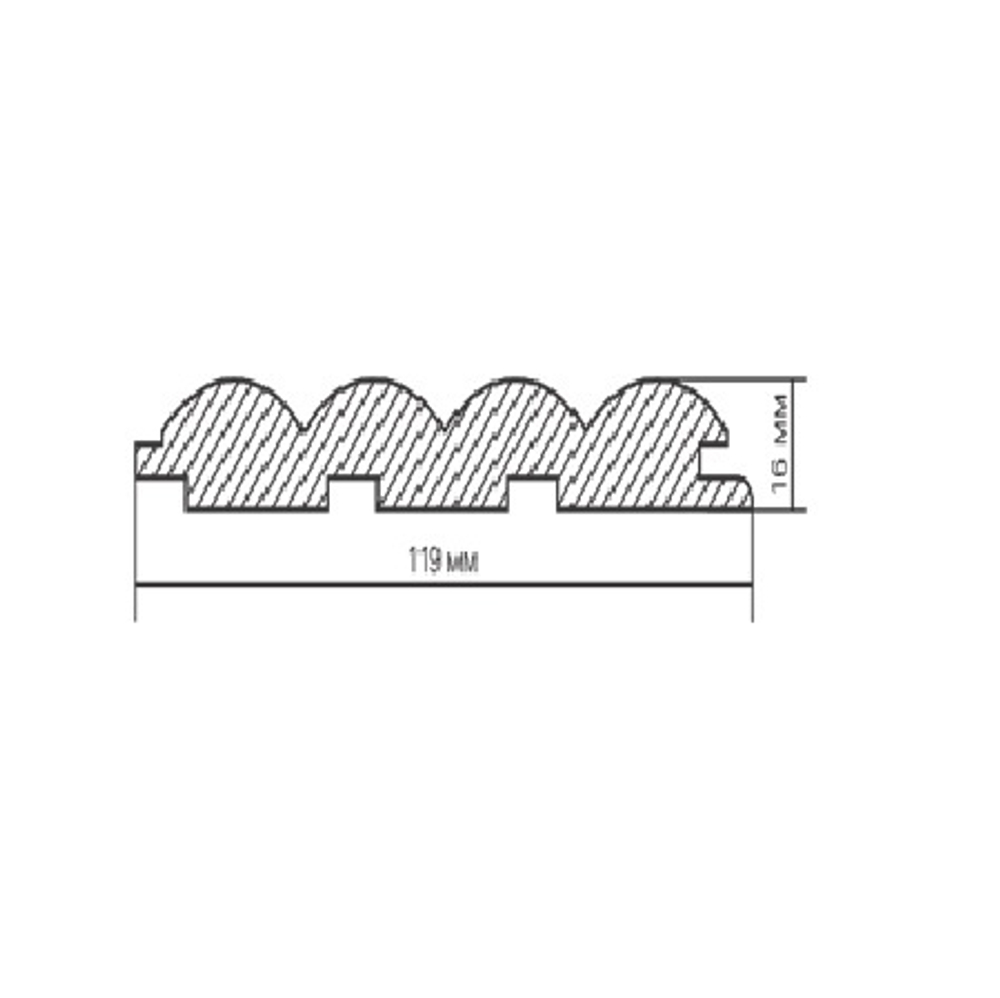 Панель стеновая реечная МДФ Wave Sandgray, 2700*119*16