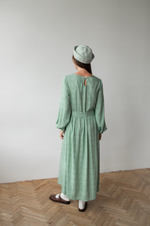 Платье Катарина из штапеля для беременных и кормящих, Полынь с цветами