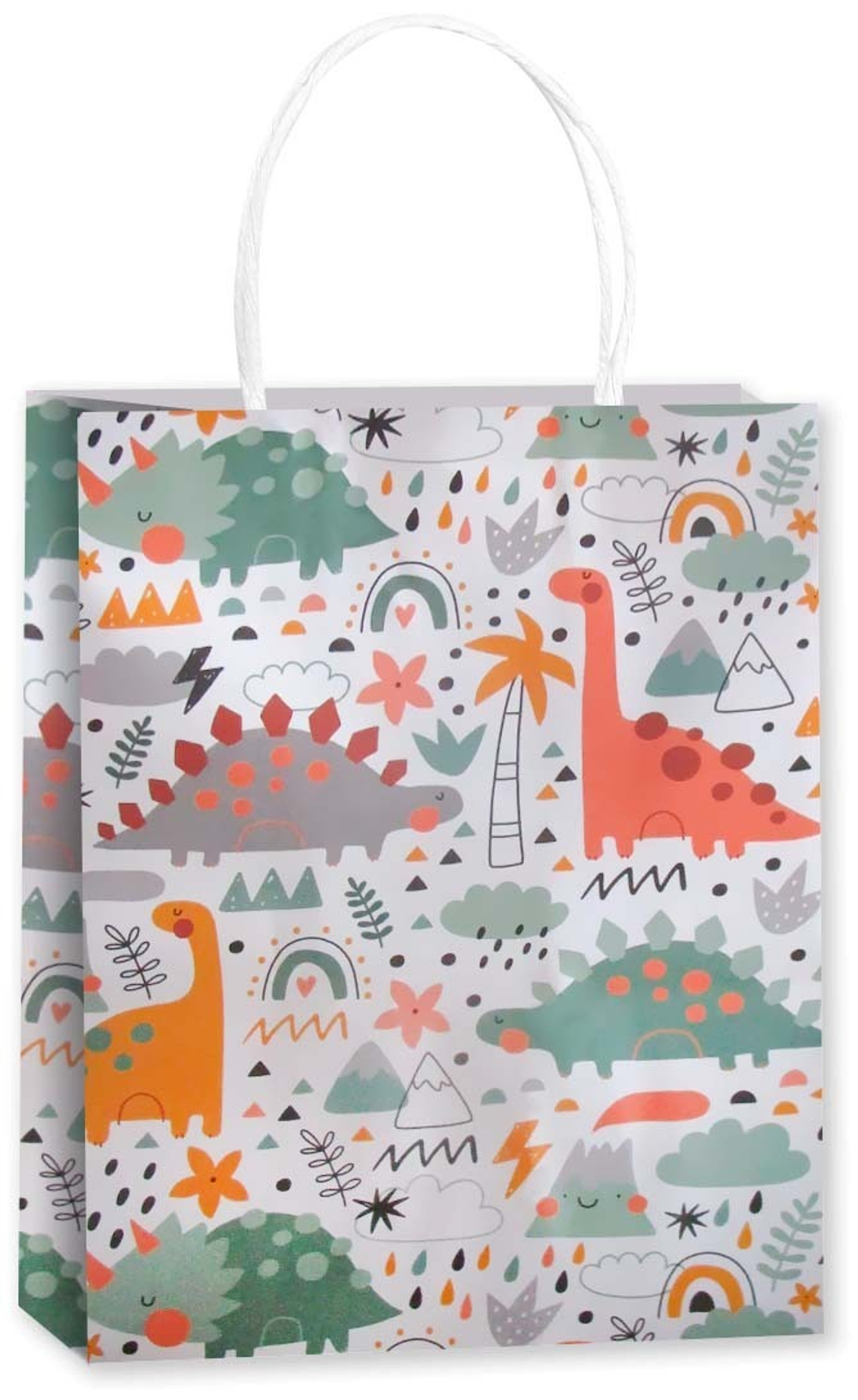 Пакет подарочный, Крафт, Динозаврики, 9,5*25,5*12,5 см