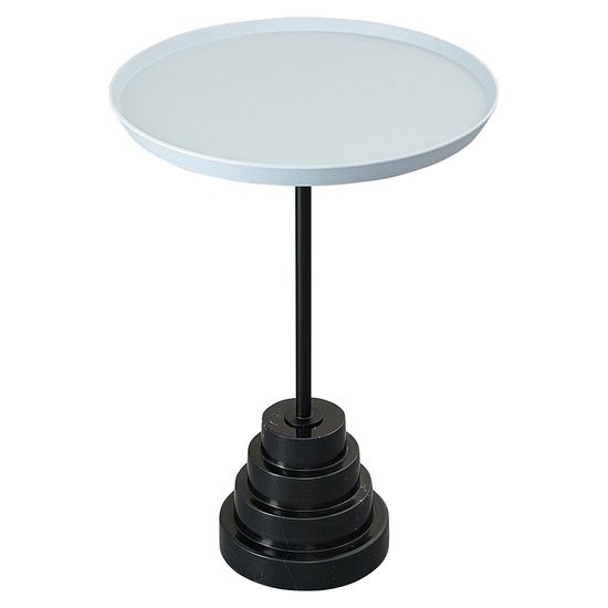 Столик кофейный sustainable collection, D38 см, серо-голубой/черный