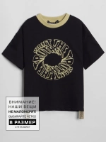 Черная футболка для мальчика в школу