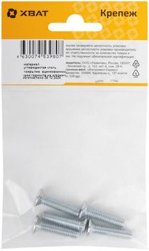 Винт с потайной головкой с полной резьбой оцинкованный DIN 965 6 х 25 (фасовка 5 шт.)