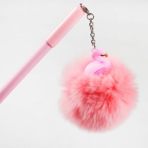 Ручка Pompon Flamingo черная гелевая