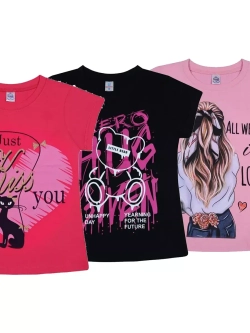 Футболка для школы.девочка.набор 3 шт