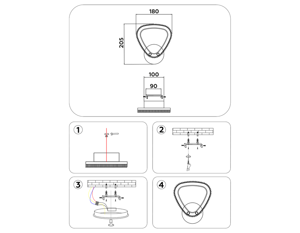 Ambrella Настенный светодиодный светильник с выключателем на корпусе Original FA9557