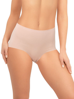 Высокие бесшовные трусики-слипы без рисунка (Размер: L) (Цвет: белый)