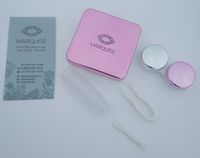 Ярко розовый фирменный Travel box Marquise для хранения контактных и цветных линз