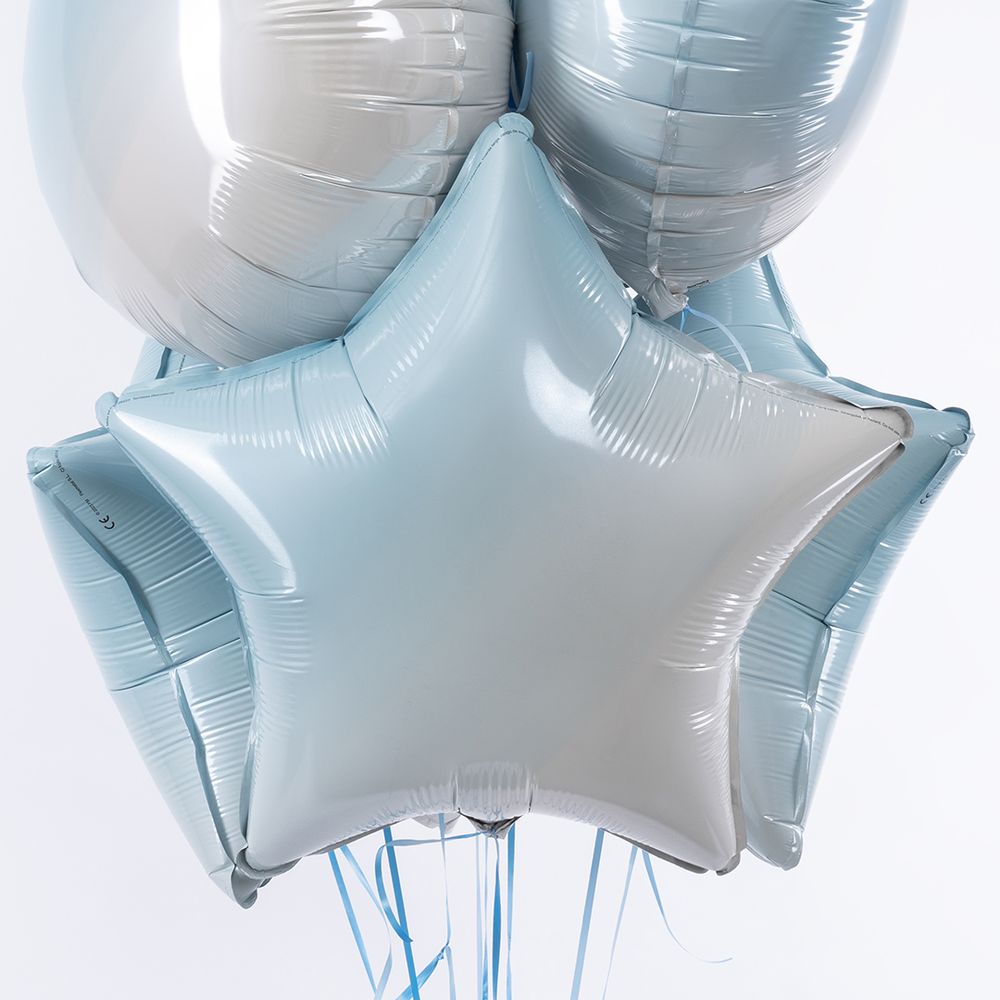 F Шар Звезда 18''/46 см, Градиент голубой (БГ-15)  Изображение2