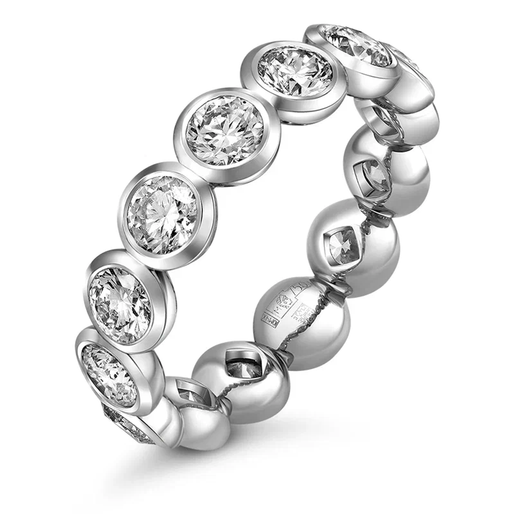 Кольцо-дорожка с выращенными бриллиантами 2.456 ct