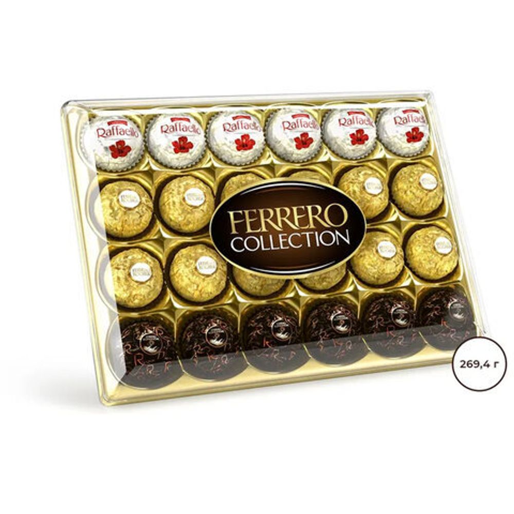 Набор конфет FERRERO "Collection", Ассорти из 3 вкусов с RAFFAELLO, 269,4 г, 9020000000556