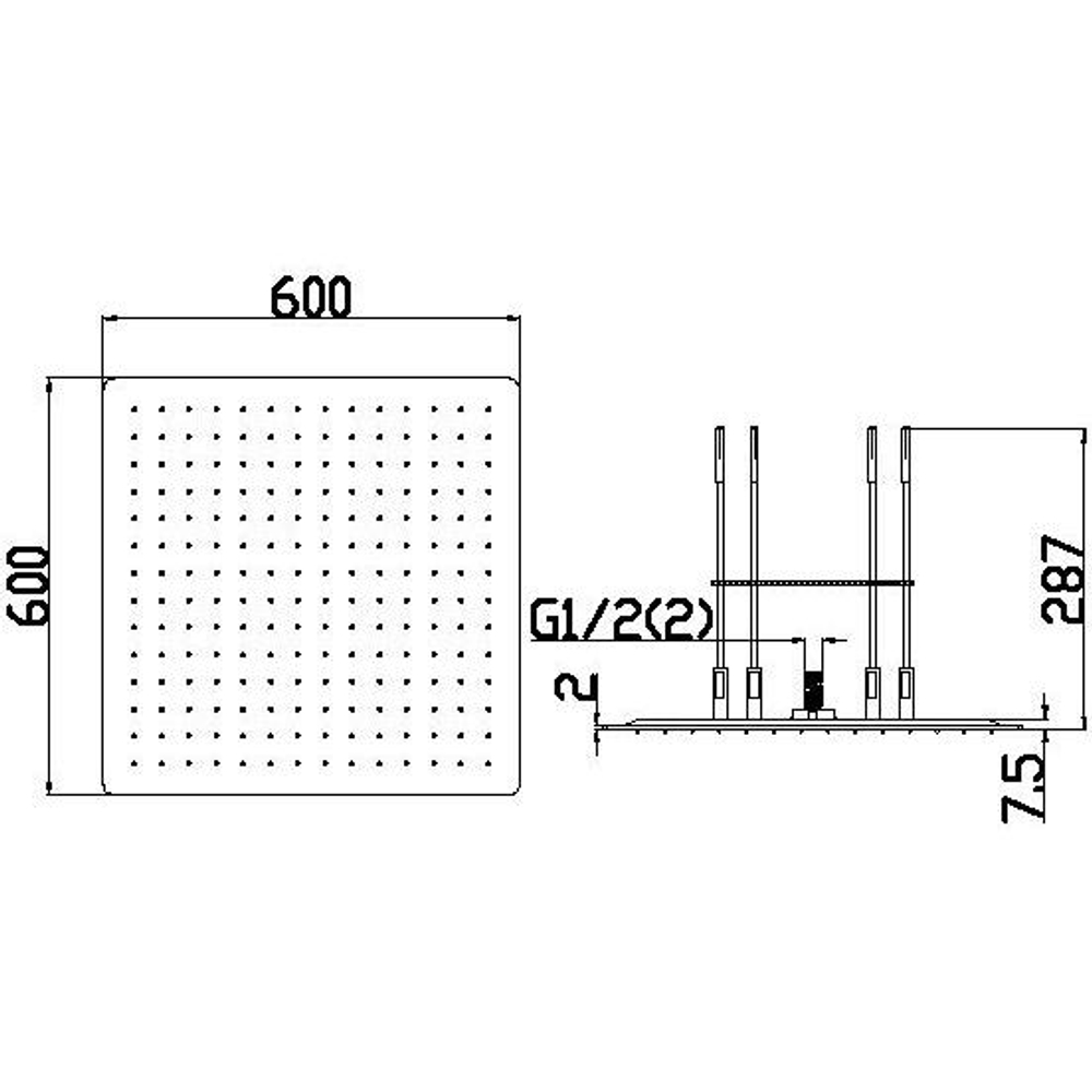 Верхний душ Boheme 428-MW Matt White