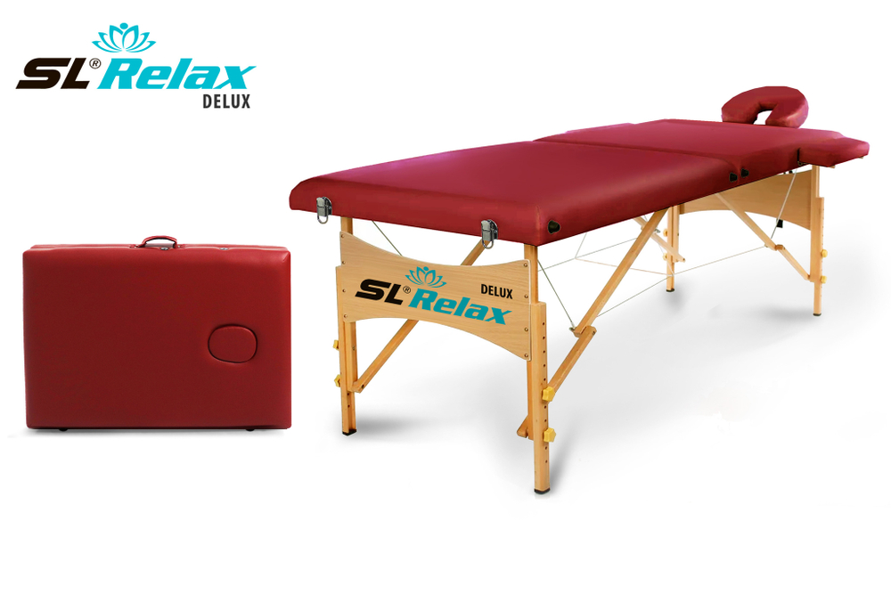 Массажный стол Delux Красный