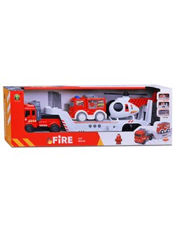 Набор детский Автовоз с пожарной машиной и вертолетом (2633-2)