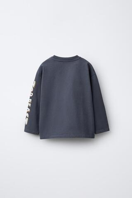 ZARA ФУТБОЛКА С ПРИНТОМ MONSTERS WHEELS ©, АНТРАЦИТОВО-СЕРЫЙ