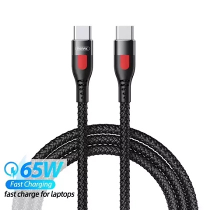 USB cable Type-C/Type-C 1m Lesu series 65W Fast Charging (RC-195)(Remax) black