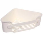 Полка для ванны угловая с липким слоем «Стайл»белая 26х19х7,5см