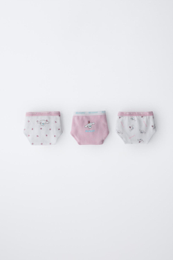 ZARA НАБОР ИЗ ТРЕХ ТРУСОВ CINNAMOROLL © SANRIO, ЦВЕТ МАЛЬВЫ
