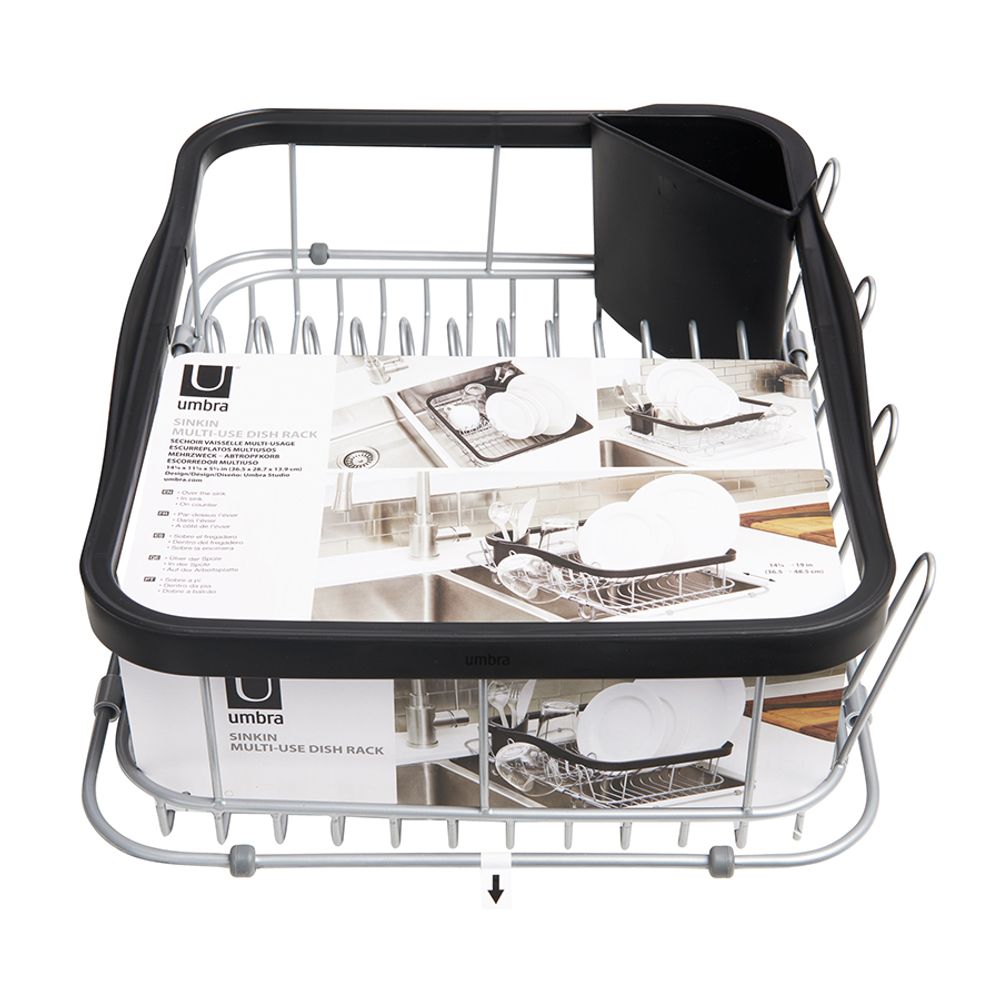 Сушилка для посуды Sinkin, 28х14х47 см, черный, никель
