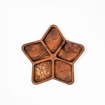 Менажница деревянная из сибирского кедра для подачи блюд и закусок с гравировкой "СЛЕДУЙ ЗА СВОЕЙ ЗВЕЗДОЙ". MG. 994