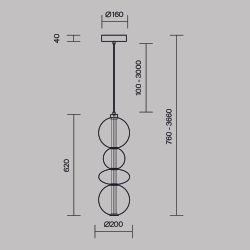 Светильник подвесной светодиодный Maytoni   MOD307PL-L36BS3K