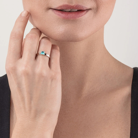 Кольцо Coeur de Lion Aqua-Silver 0501/40-2017 52
