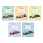 Тетрадь А5 12л., линия, Канц-Эсмо, скрепка, мелованный картон, выб. лак, "Победитель гонок", 5 дизайнов