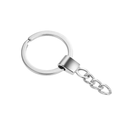 Кольцо для брелоков и ключей 30мм. с цепочкой