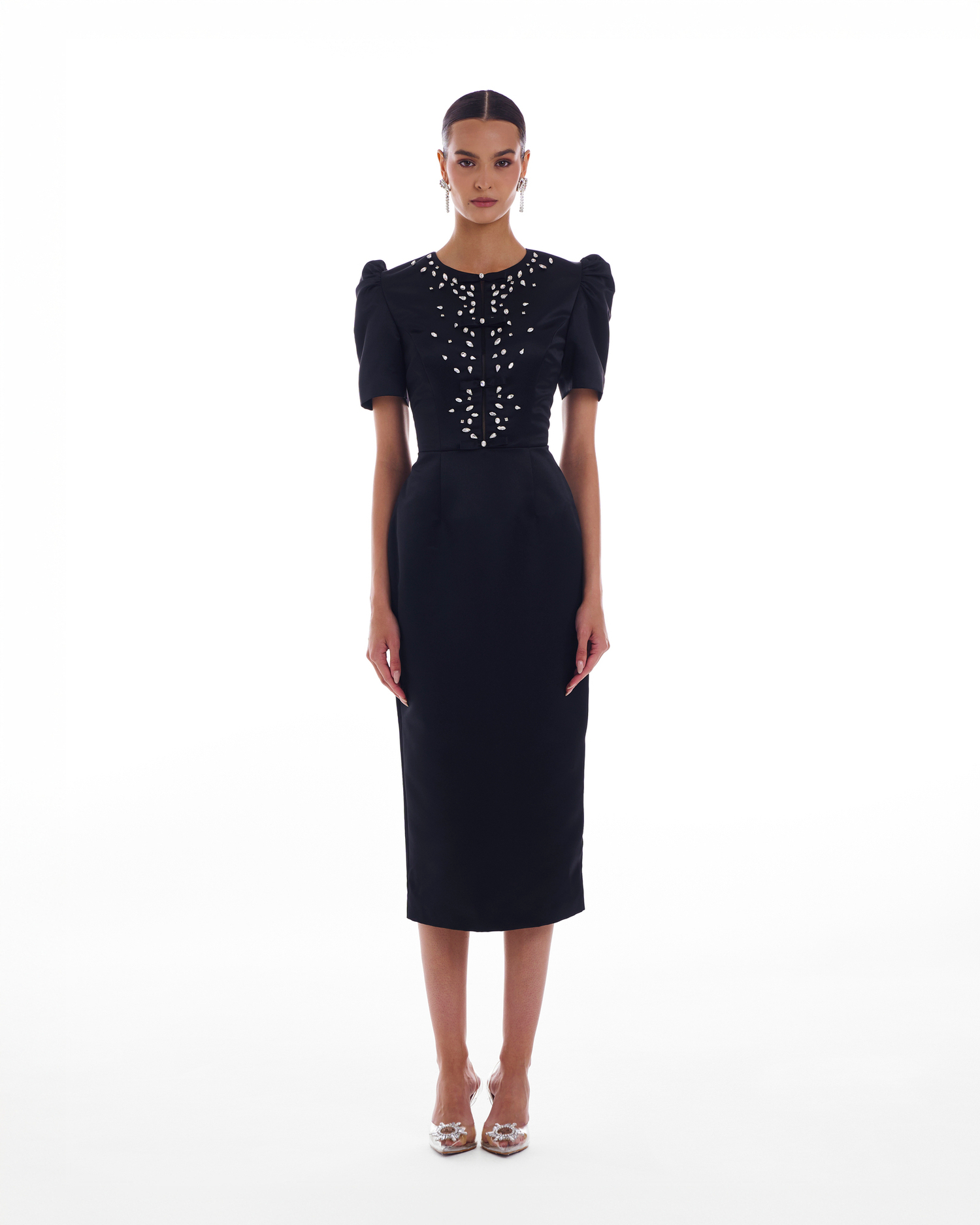 Платье DOVIMA черное c выш.