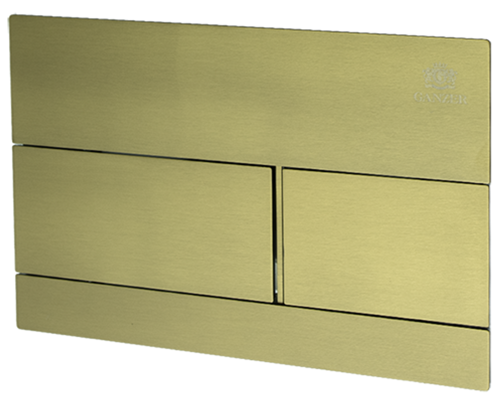 Кнопка НЕРЖ для инсталляции  с КВАД клав. (Мат. Золото)  GANZER (24/1шт)