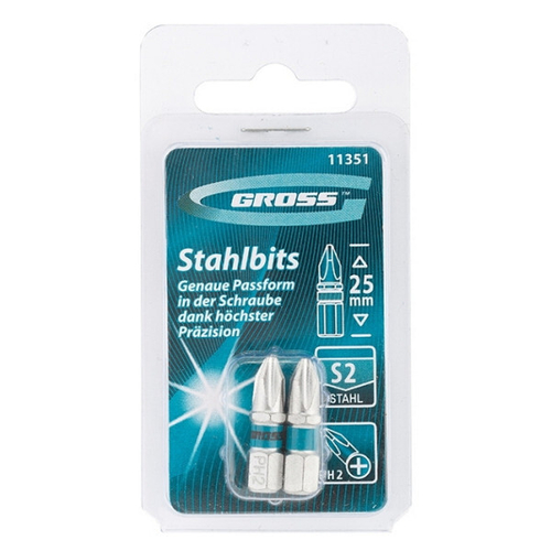 Бита РН2 х 25, сталь S2, 2 шт. Gross, 11351