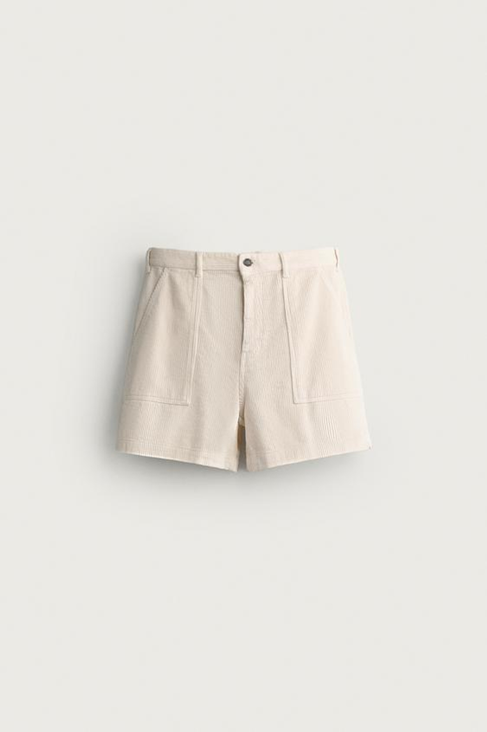 ZARA ШОРТЫ ИЗ ВЕЛЬВЕТА КЛАССИЧЕСКОГО КРОЯ, ЭКРЮ