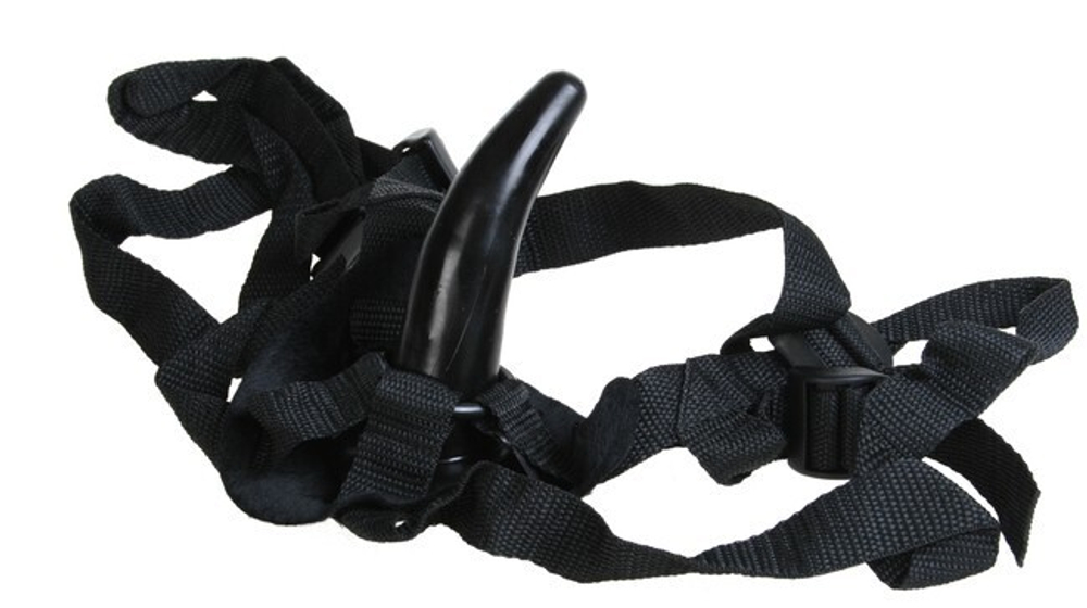 Страпон с небольшим стимулятором THE PEGGER (Цвет: черный)