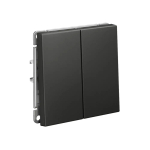 ARTGALLERY 2-клавишный ВЫКЛЮЧАТЕЛЬ КНОПОЧНЫЙ, сх.2, 10А, механизм, БАЗАЛЬТ