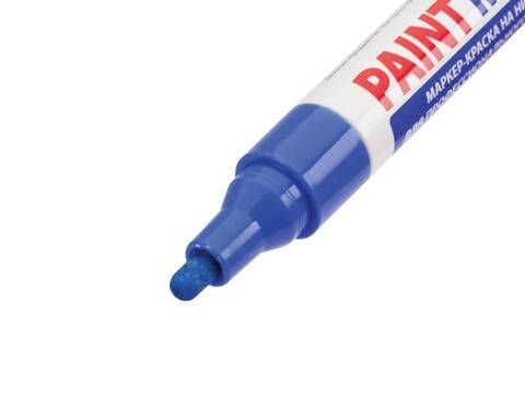 Маркер-краска лаковый (paint marker) 4 мм, СИНИЙ, БЕЗ КСИЛОЛА (без запаха), алюминий, BRAUBERG PROFE