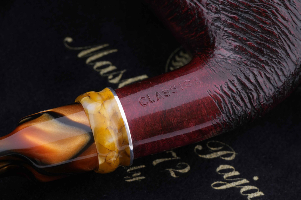 Трубка Mastro De Paja Pettinata Classica с цветным кольцом, M451-8